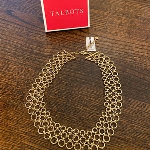 Talbots Gold Bib Necklace